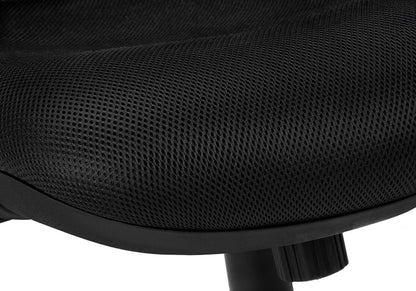 Black Polyester Seat Swivel Adjustable Task Chair Mesh Back Plastic Frame