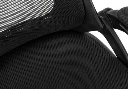 Black Polyester Seat Swivel Adjustable Task Chair Mesh Back Plastic Frame