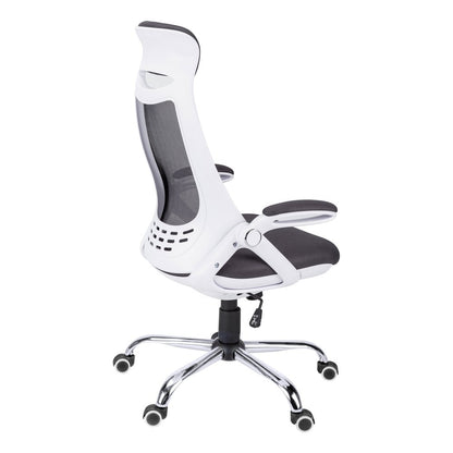 Black Polyester Seat Swivel Adjustable Executive Chair Mesh Back Plastic Frame