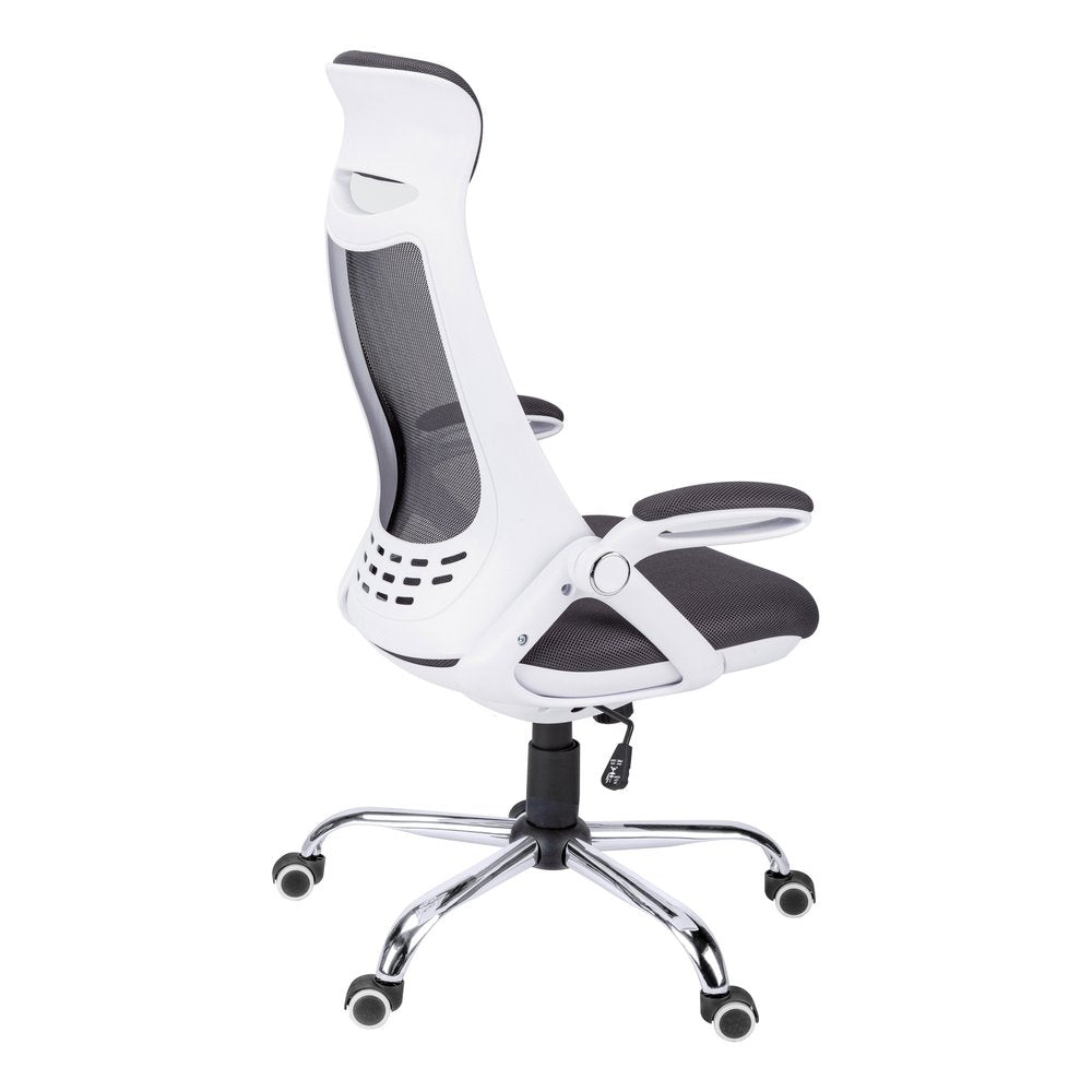 Gray And Silver Swivel Rolling Executive Office Chair
