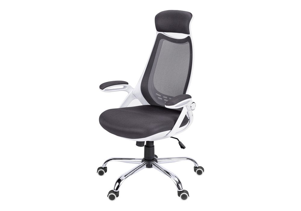 Black Polyester Seat Swivel Adjustable Executive Chair Mesh Back Plastic Frame