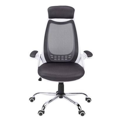 Gray And Silver Swivel Rolling Executive Office Chair