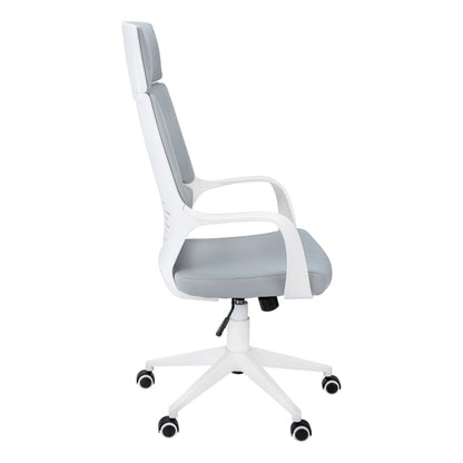 Gray Fabric Tufted Seat Swivel Adjustable Executive Chair Fabric Back Plastic Frame