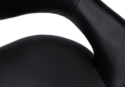 Black and Silver Adjustable Swivel Faux Leather Rolling Office Chair