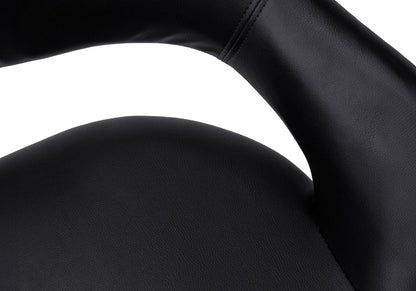 Black and Silver Adjustable Swivel Faux Leather Rolling Office Chair
