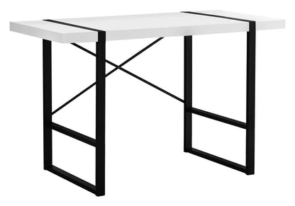 49" White and Black Computer Desk