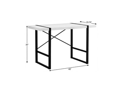 49" White and Black Computer Desk