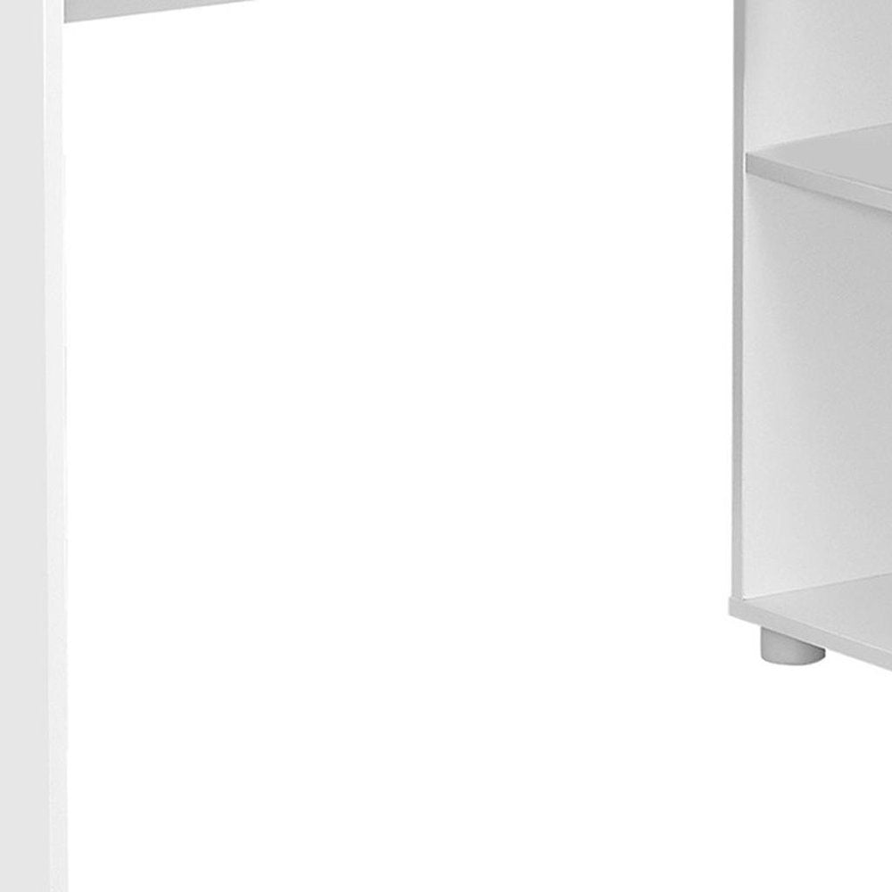 34" Gray L Shape Computer Desk With Two Drawers