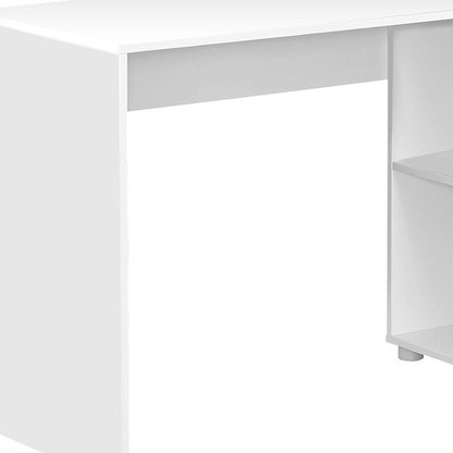 46" White L Shape Computer Desk With Two Drawers