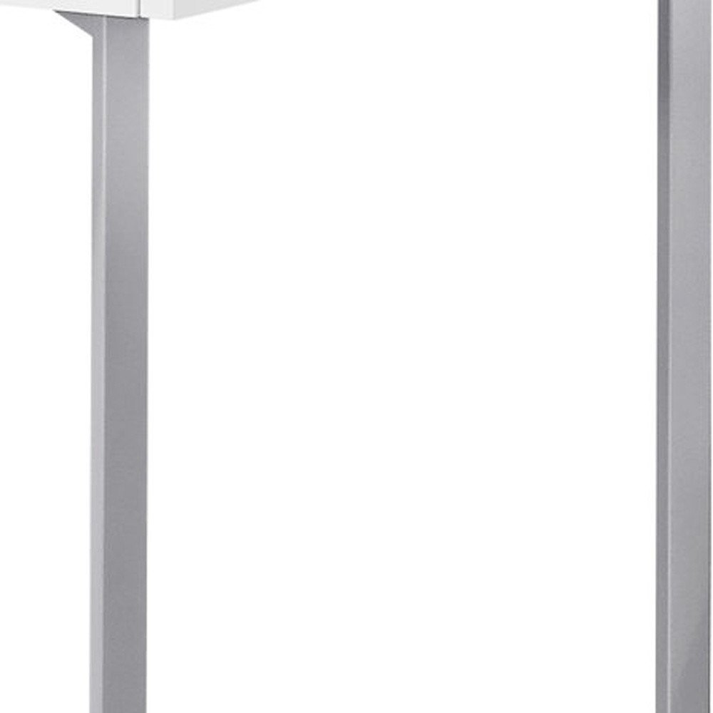 48" Taupe and Black Writing Desk With Two Drawers