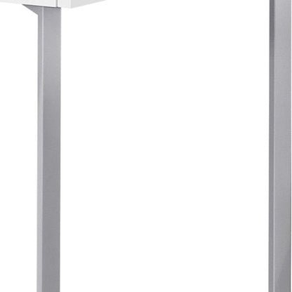 48" Taupe and Black Writing Desk With Two Drawers