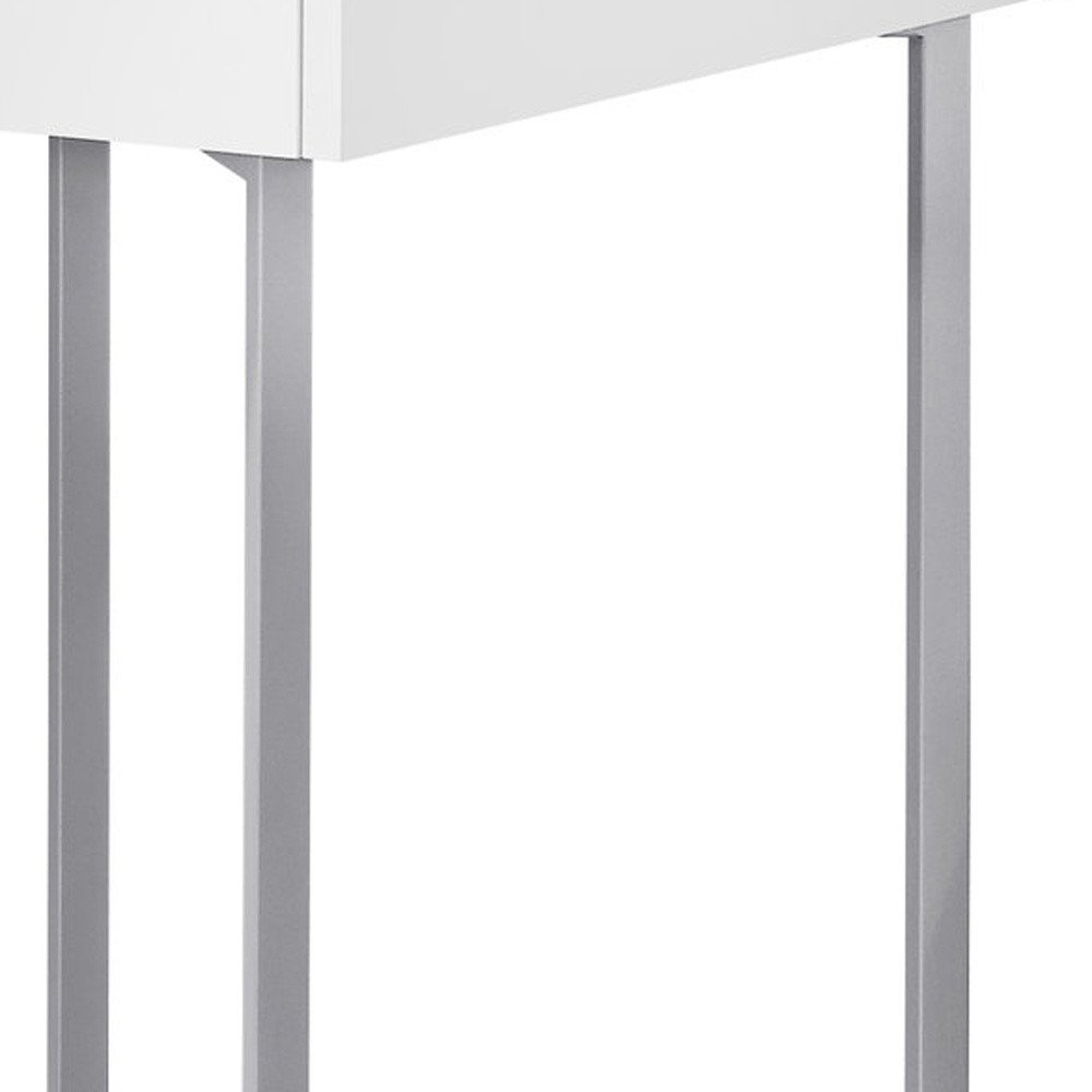 48" Taupe and Black Writing Desk With Two Drawers