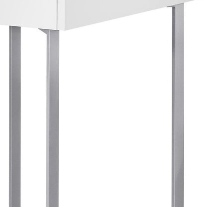 48" Taupe and Black Writing Desk With Two Drawers