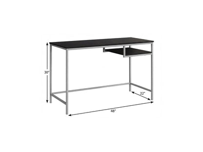 48" Taupe and Black Wood and Iron Computer Desk