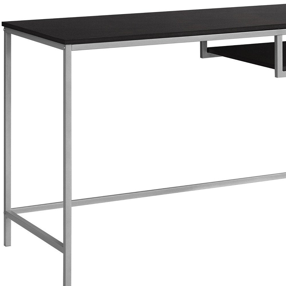 48" White and Silver Computer Desk