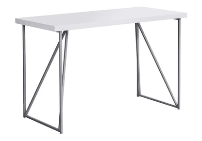 47" White and Silver Computer Desk