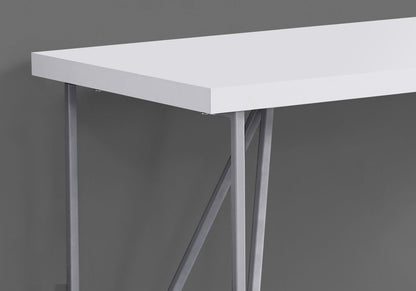 47" White and Silver Computer Desk