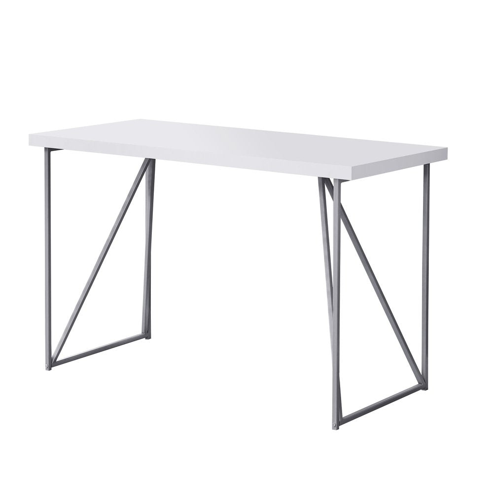 47" White and Silver Computer Desk