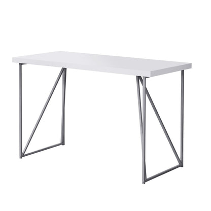 47" White and Silver Computer Desk