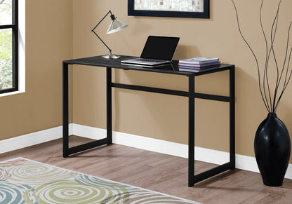 48" Black Glass Computer Desk