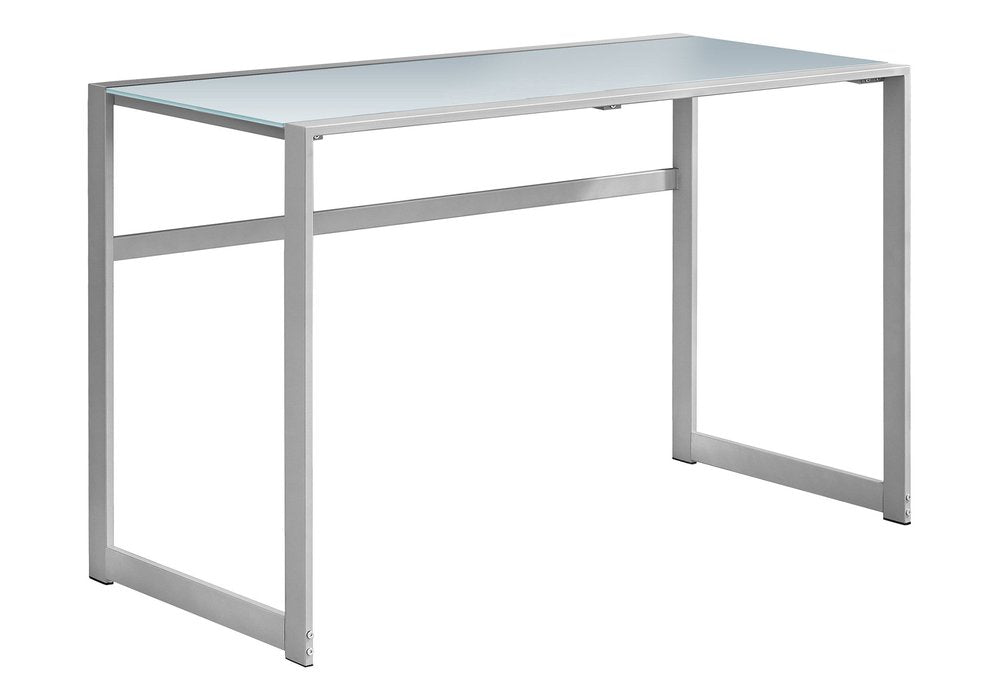 48" Black Glass Computer Desk