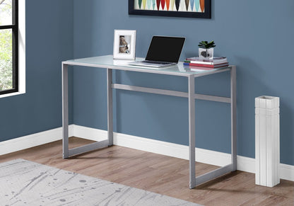 48" Black Glass Computer Desk