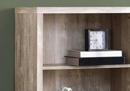Taupe Wood Four Tier Bookcase