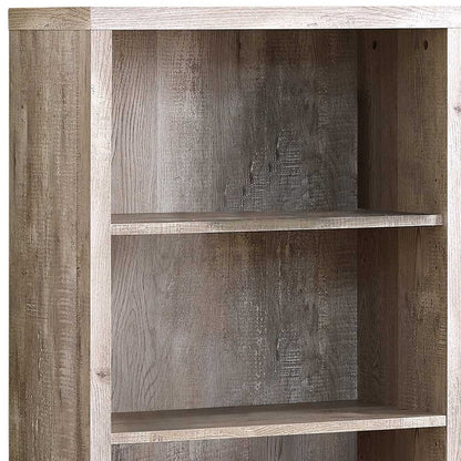Taupe Wood Four Tier Bookcase