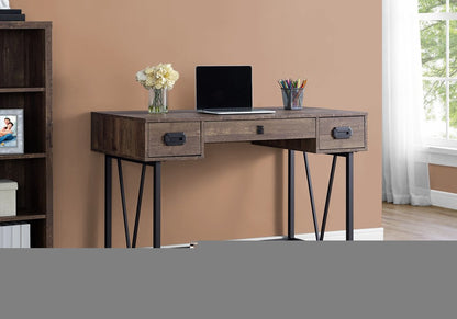 47" Brown and Black Computer Desk With Two Drawers