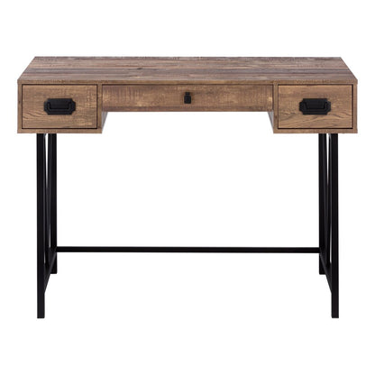 47" Brown and Black Computer Desk With Two Drawers