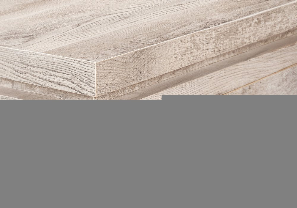 60" Taupe L Shape Computer Desk With Three Drawers