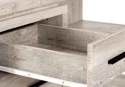 60" Taupe L Shape Computer Desk With Three Drawers