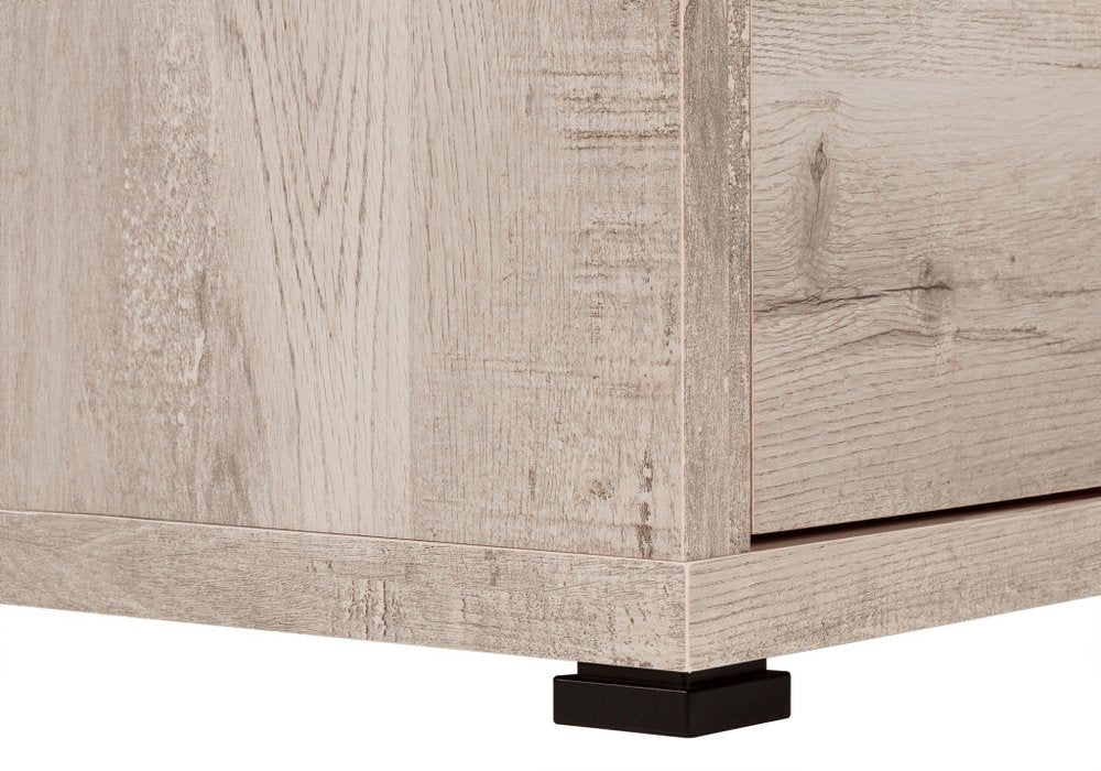 60" Taupe L Shape Computer Desk With Three Drawers