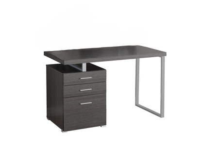 47" Gray and Black Computer Desk With Three Drawers