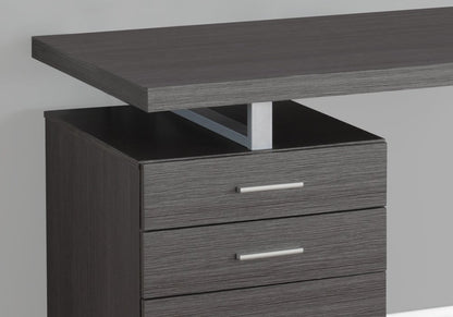 47" Gray and Black Computer Desk With Three Drawers