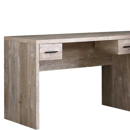 63" Brown L Shape Computer Desk With Eight Drawers