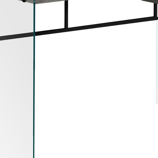 48" Gray and Clear Computer Desk