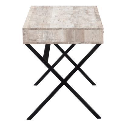 24" White and Silver Computer Desk With Two Drawers