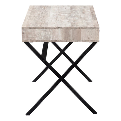 24" White and Silver Computer Desk With Two Drawers