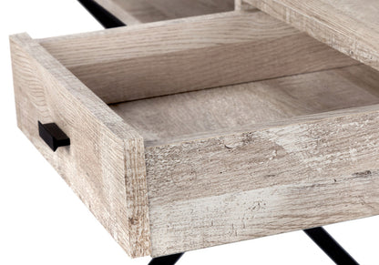 24" White and Silver Computer Desk With Two Drawers