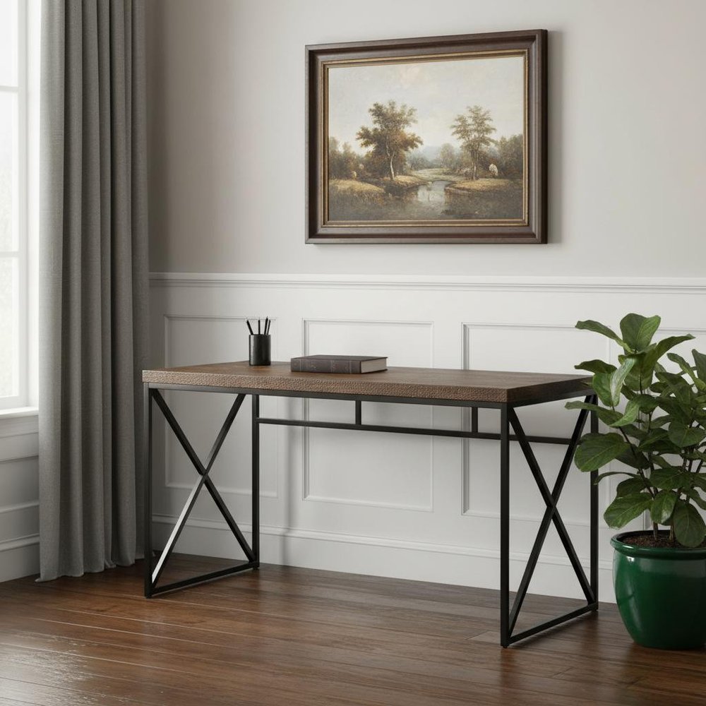 47" Brown and Black Computer Desk
