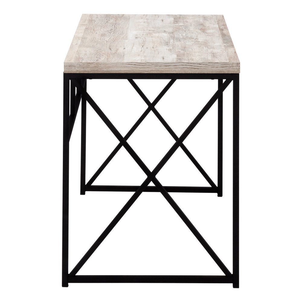 47" Taupe and Black Computer Desk