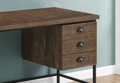 24" Gray and Black Computer Desk With Three Drawers