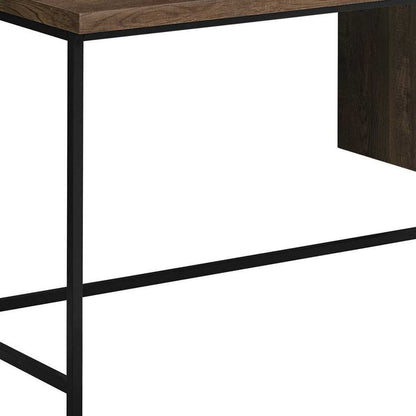 55" Brown and Black Computer Desk With Three Drawers