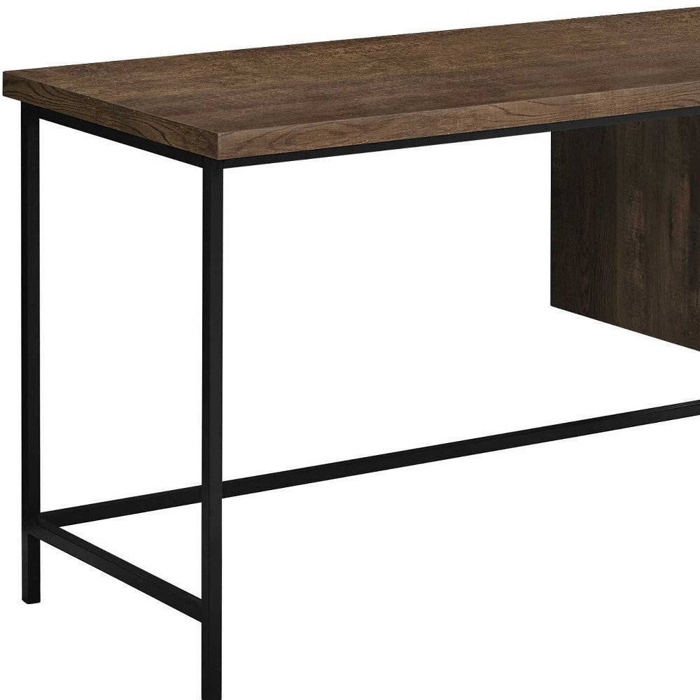 24" Gray and Black Computer Desk With Three Drawers