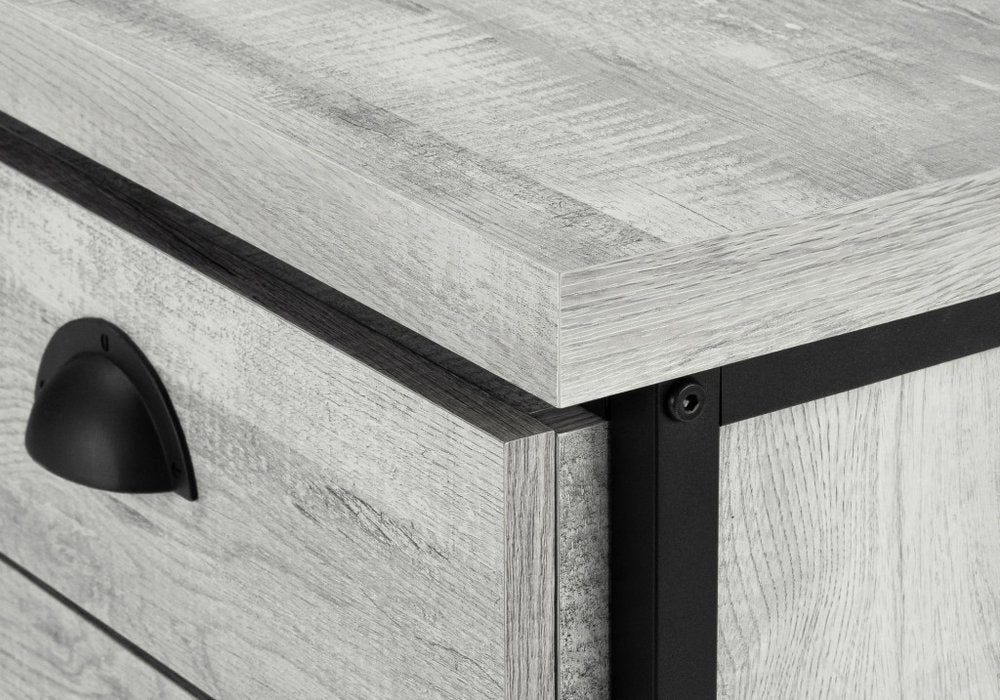 24" Gray and Black Computer Desk With Three Drawers