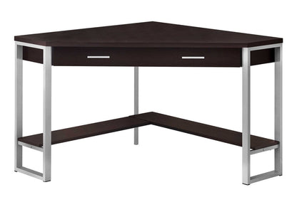 42" Taupe and Silver Corner Computer Desk
