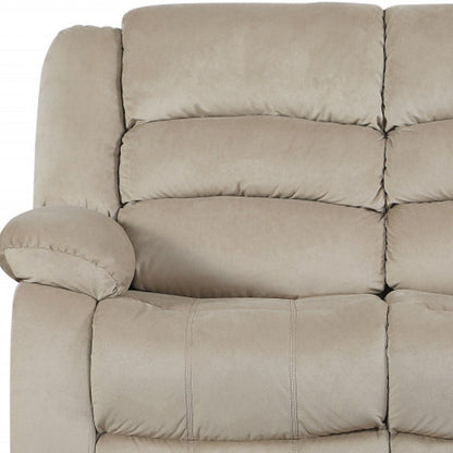 Two Piece Indoor Beige Microsuede Five Person Seating Set
