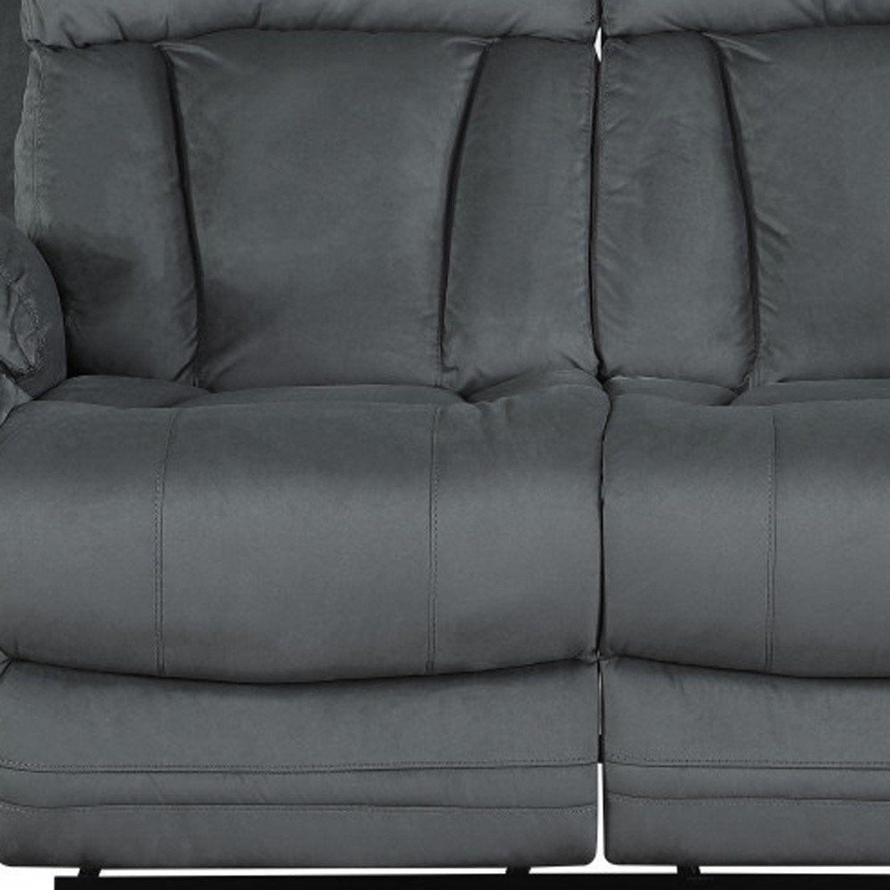 Two Piece Indoor Gray Microsuede Five Person Seating Set