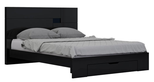 Black Solid Wood King Bed Frame